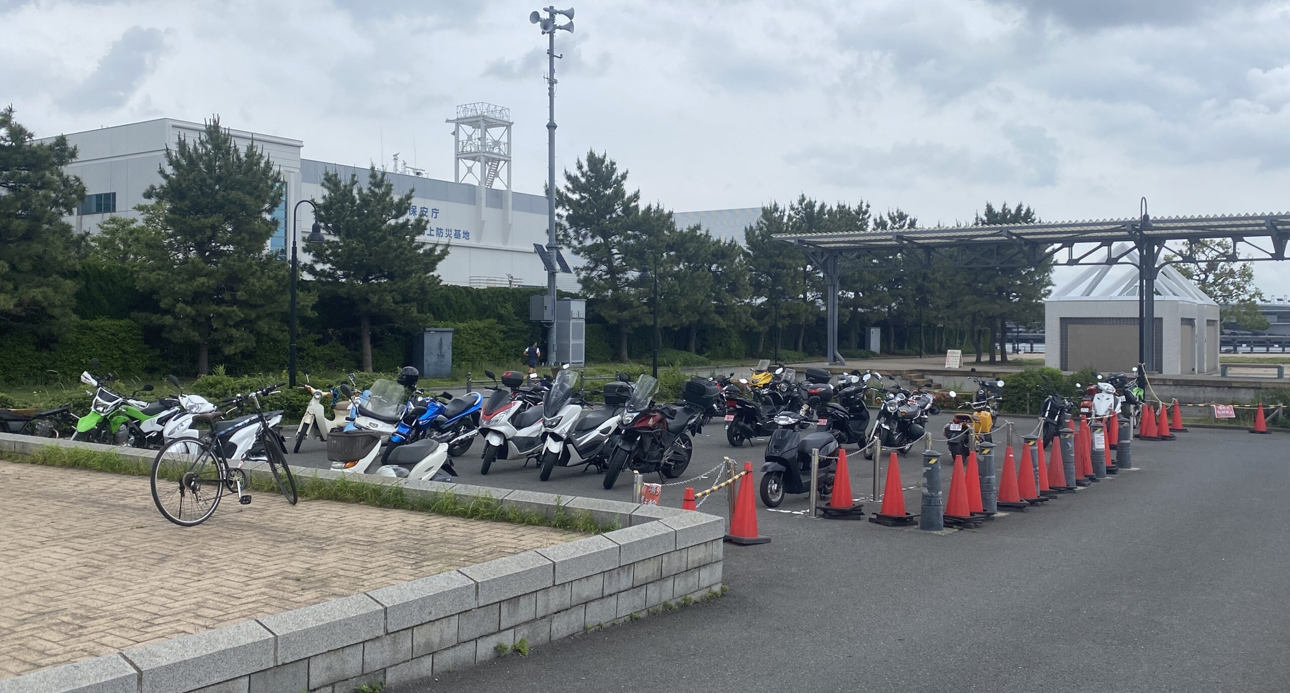 横浜新港ふ頭 MARINE & WALK YOKOHAMA 前護岸　釣り　駐輪場